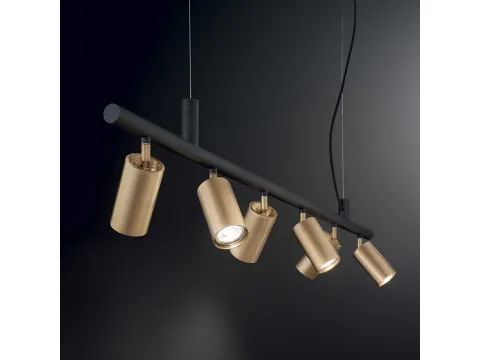 Lampada a sospensione Dynamite in metallo con diffusori orientabili di Ideal Lux