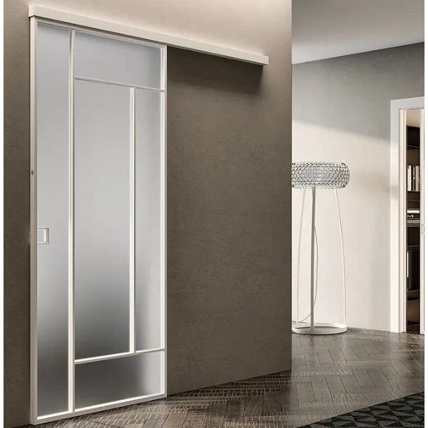 Porta per interni Glass Bianco Colorado con telaio in alluminio di BiHome