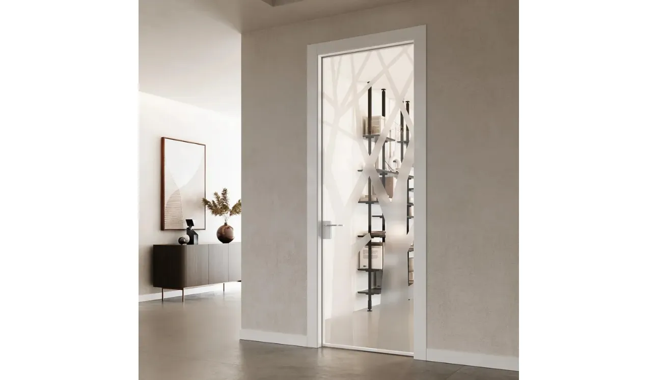 Porta per interni in vetro Collezione 25 Glass Bianco 3258 di Bertolotto