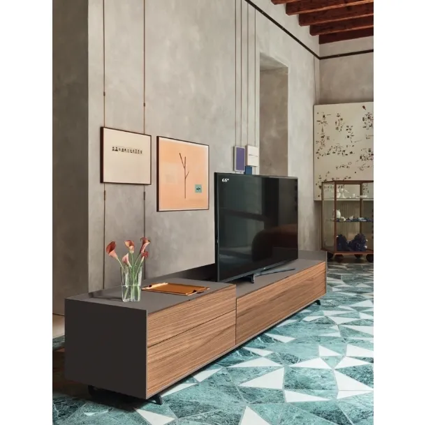 Mobile Porta Tv Domino Più 12L sx in Rovere argilla di Sangiacomo