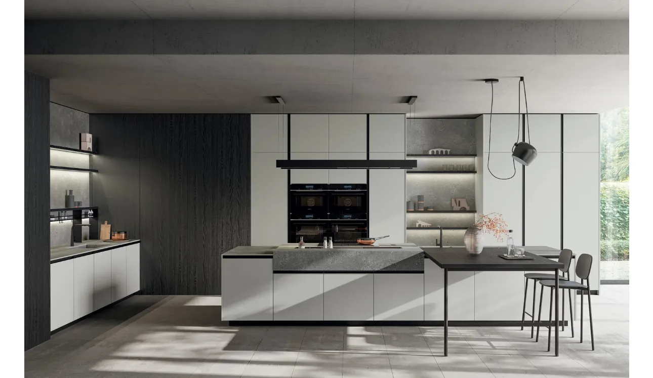 Cucina Moderna con isola Glass 2|0 03 di Arredo3