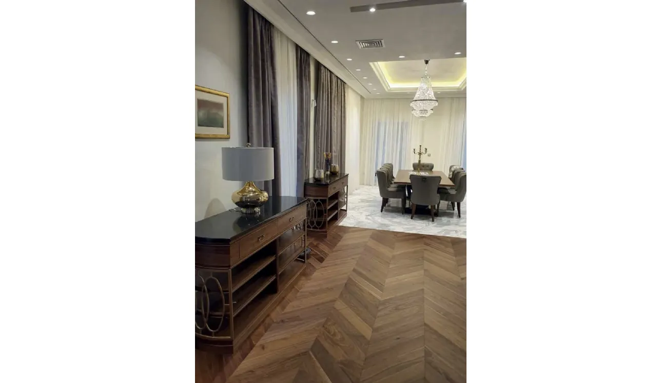 Parquet Grecale Spina Francese Noce di Gaia Parquet